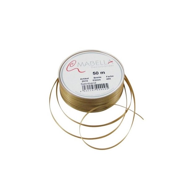 B�nd Satin 3mm guld 50 meter