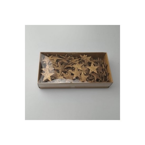 Birkestjerne guld spray 4 cm 150 stk