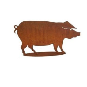 Gris p� platte i rust