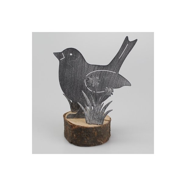 Metal Fugl 16 cm antik.