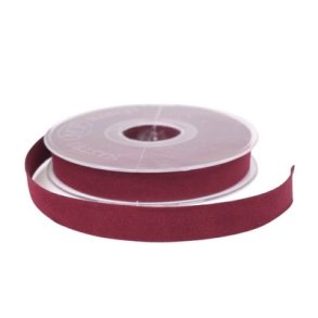 Velourb�nd bordeaux dobbelt 15mm 