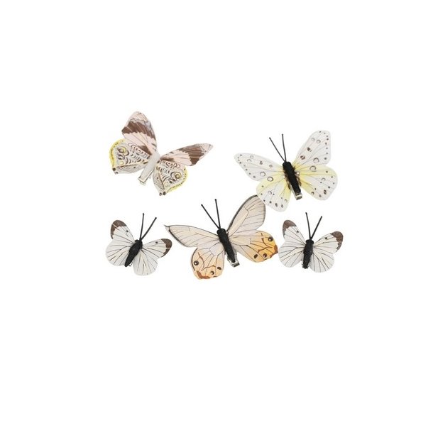 Sommerfugle lyse nuancer 5 stk