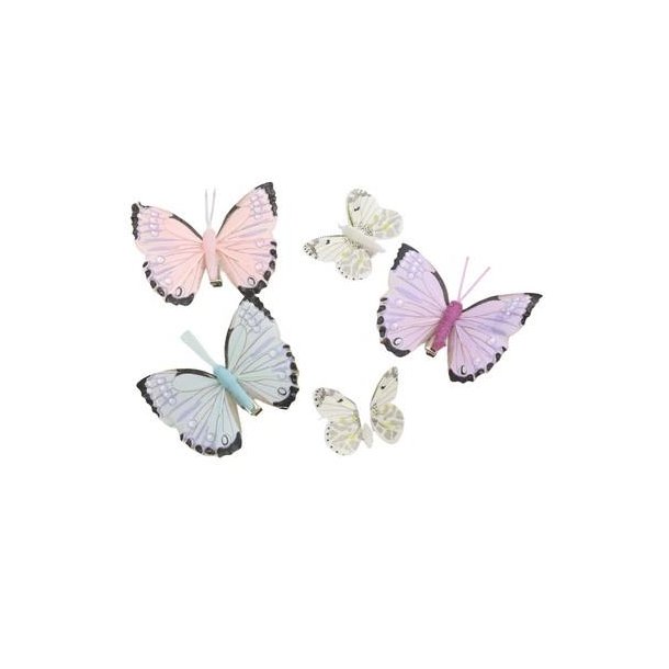 Sommerfugle pastel nuancer 5 stk