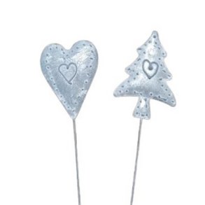 Hjerte samt juletr� med m�nster p� stilk