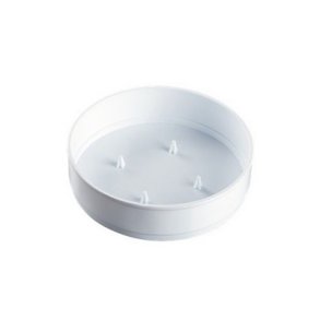 Fad plast rund 10x3 cm hvid