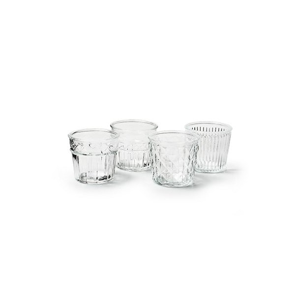 Glas vaser med m�nster 4 ass. 10 cm