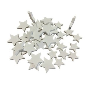 Tr� stjerne hvid 5mm 38-40 stk