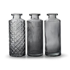 Glas vaser med m�nster 3 ass. antarsit 13,5 cm