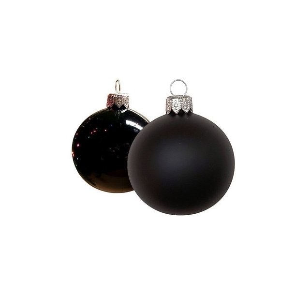 Glas kugle sort combi 36 stk 57mm