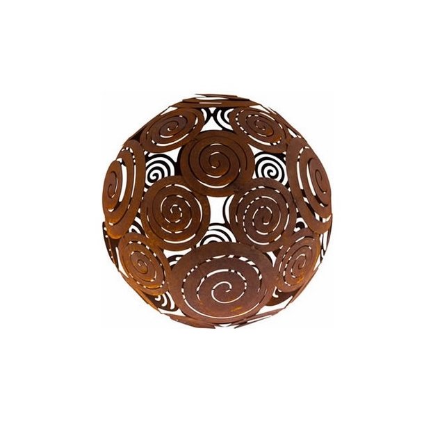 Kugle med spiraler rust D. 40 cm