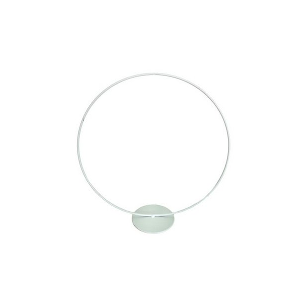 Metalring 30 cm med fod hvid