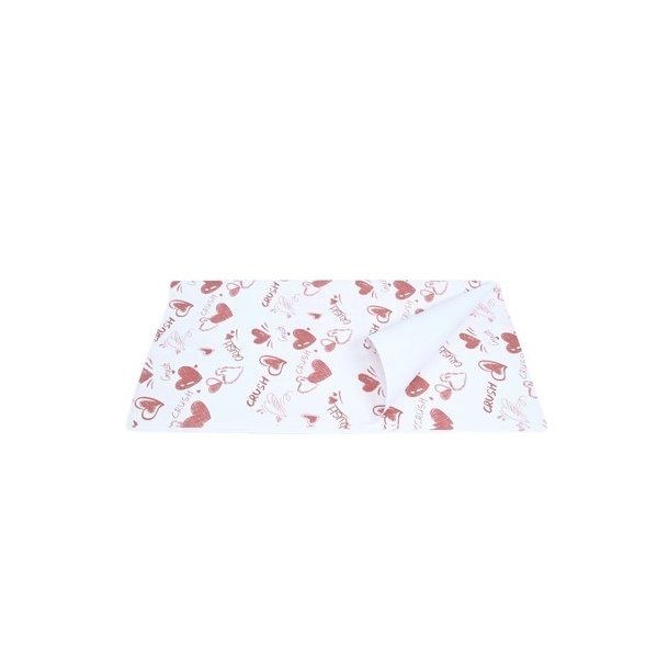 Papir med hjerter ark 58x58. 10 ark.