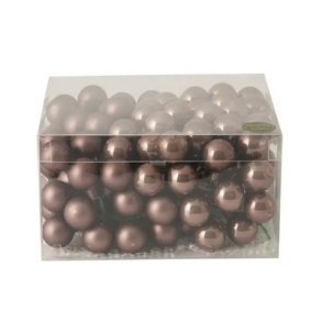 Glaskugle N�ddebrun 25 mm p� wire 140 stk