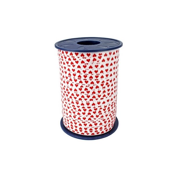 Gaveb�nd med sm� hjerter smal hel rulle
