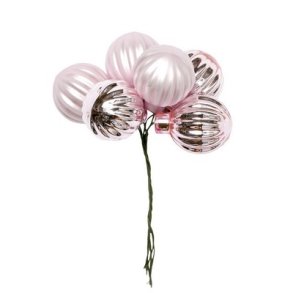 Glaskugle rillet lyser�d 30mm  6 stk.