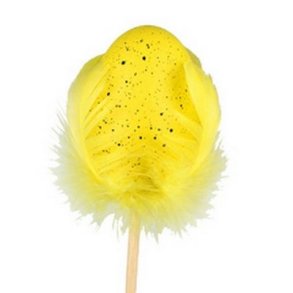 Stick �g med gule fjer