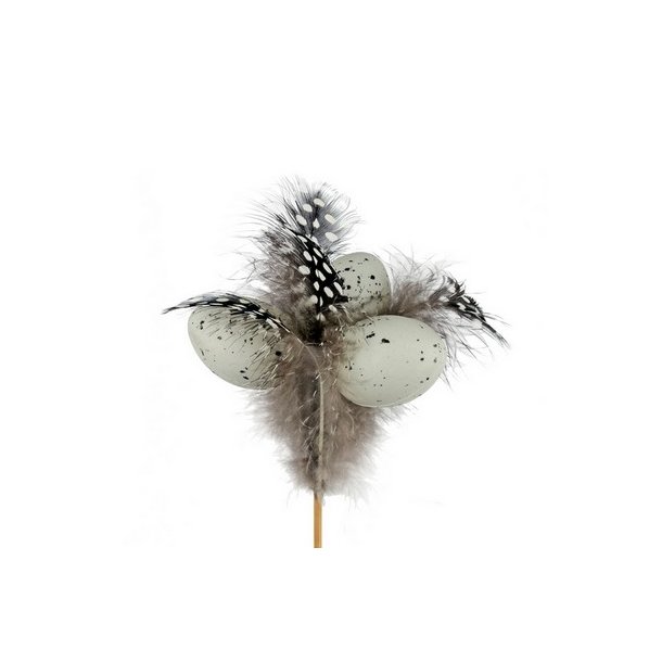 Stick �g med plettet fjer