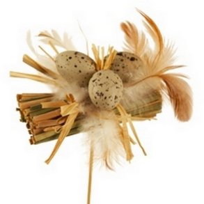 Rede af str� med �g og fjer 11cm. 