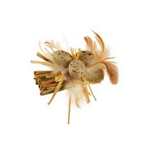 Rede af str� med �g og fjer 11cm. 