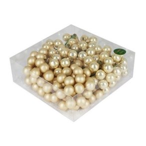 Glaskugle Champagne 20 mm p� wire 140 stk