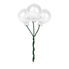 Glaskugle m�lkehvid 25 mm p� wire 140 stk