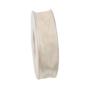 Kr�lb�nd m wire i kanten 25 mm creme 25 meter