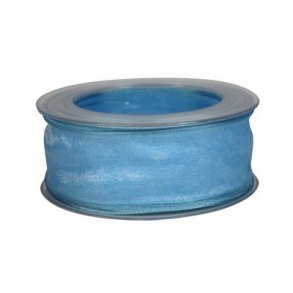 Organzab�nd 25 mm lysebl� 20 meter