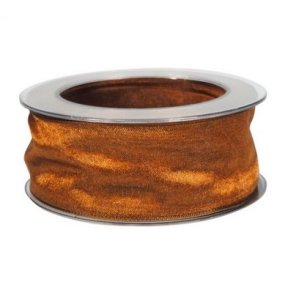 Organzab�nd 40 mm brun 20 meter