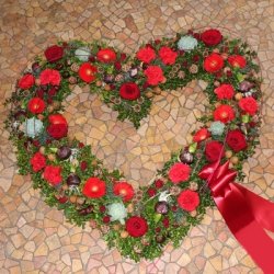 Halm Hjerte Mega 45 cm ring Begravelse