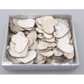 Birkehjerte 2.5 cm 180-200 stk hvidvasket