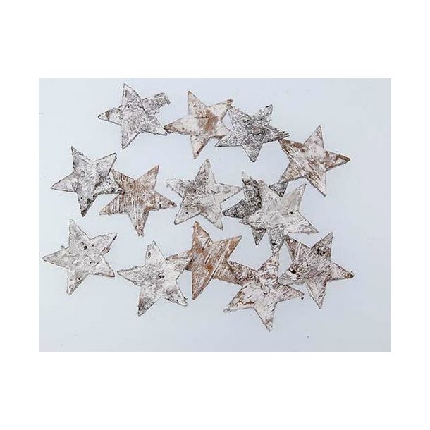 Birkestjerne hvidvasket 6 cm 35-40 stk