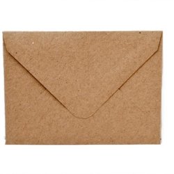 Kort blank inklusiv kuvert 7x11 cm. brun