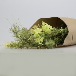 Silkebuket Hvid/gr�n nuancer