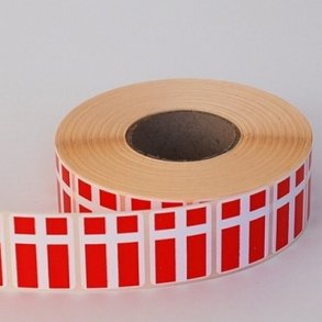 Klisterm�rke Dannebrog. pris pr 10 stk