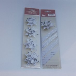 Stjernestrimler med folietryk s�lv