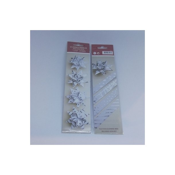 Stjernestrimler med folietryk s�lv