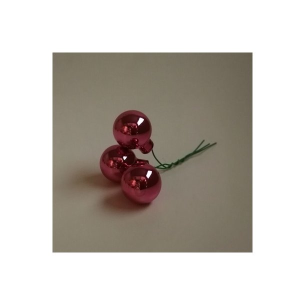 Glaskugle lyng blank lys 20 mm 3 stk.