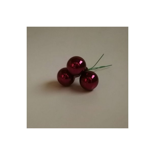 Glaskugle lyng blank m�rk 20 mm 3 stk.