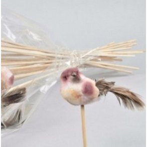 Fugl pastel bordeaux p� pind