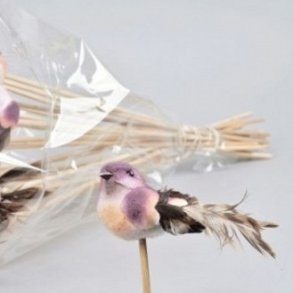 Fugl pastel lilla p� pind