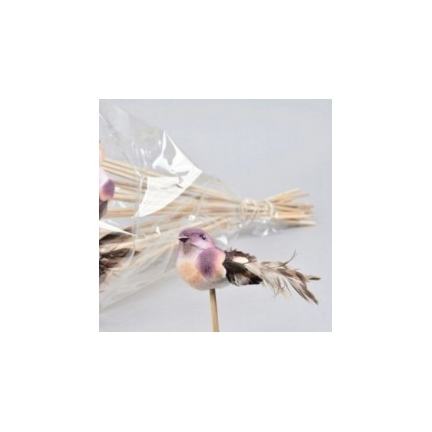 Fugl pastel lilla p� pind