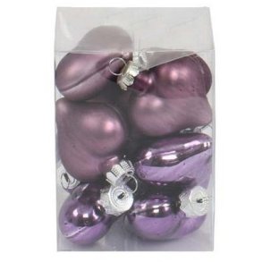 Glashjerte med oph�ng 12 stk. lilla