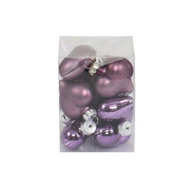 Glashjerte med oph�ng 12 stk. lilla
