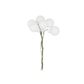 Glaskugle Hvid 25 mm 6 stk.