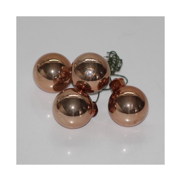 Glaskugle kobber blank 25 mm 3 stk.