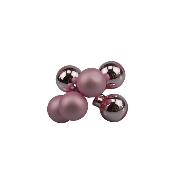 Glaskugle lyser�d 25mm 6 stk