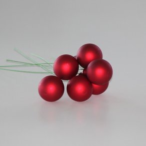 Glaskugle r�d mat 25 mm 6 stk