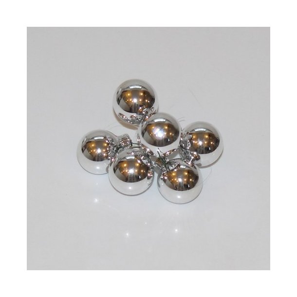 Glaskugle S�lv blank 20 mm 6 stk.