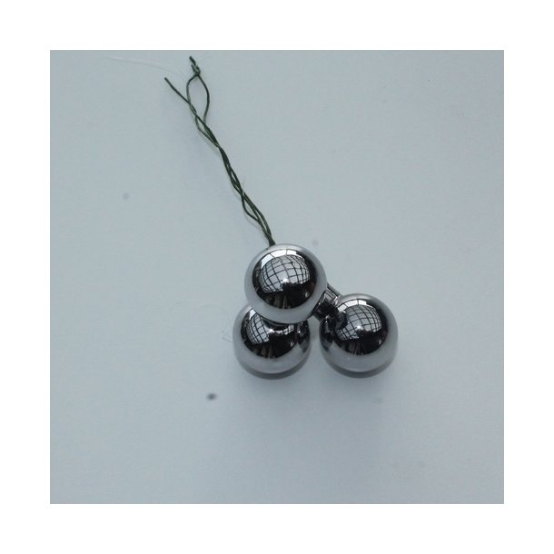 Glaskugle Gr� blank 25 mm 6 stk