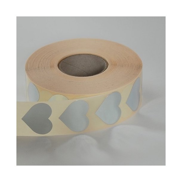 Klisterm�rke Hjerte S�lv 32x27. 10 stk